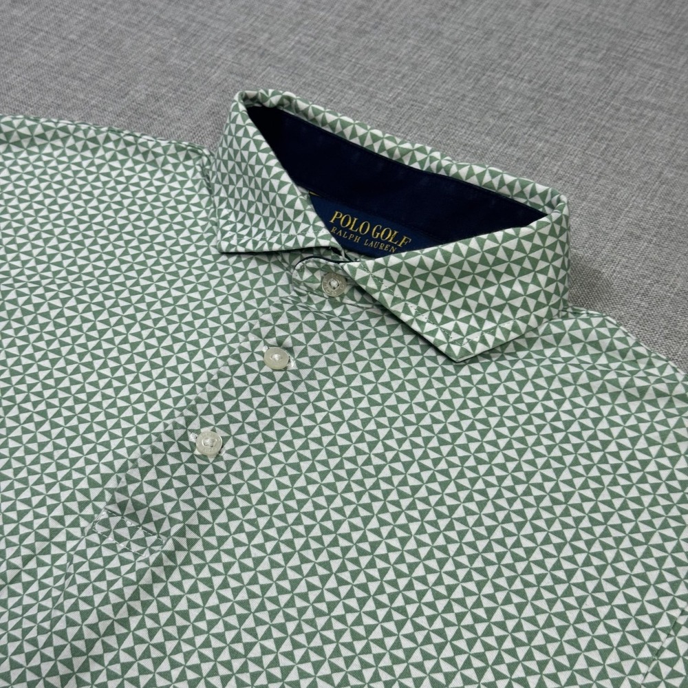 Polo Golf Ralph Lauren Geometric Polo Shirt Men Small Green Performance